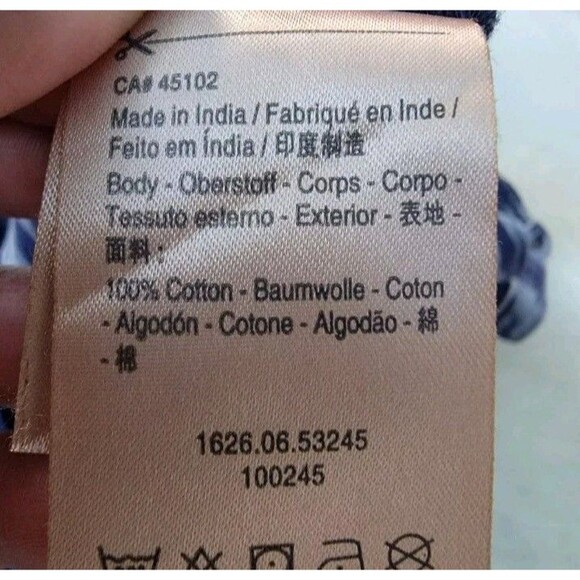 Womens Scotch and Soda Blue Ikat Print 3/4 Sleeve Button Back Top Size 3 (L) - Picture 6 of 6